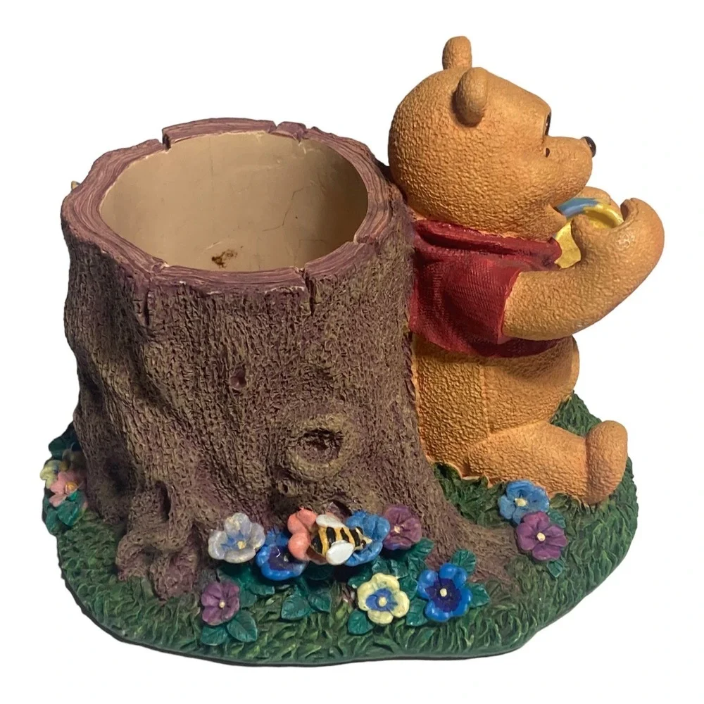 VINTAGE WINNIE THE POOH HONEY POT TREE STUMP PENCIL HOLDER OFFICE DECOR